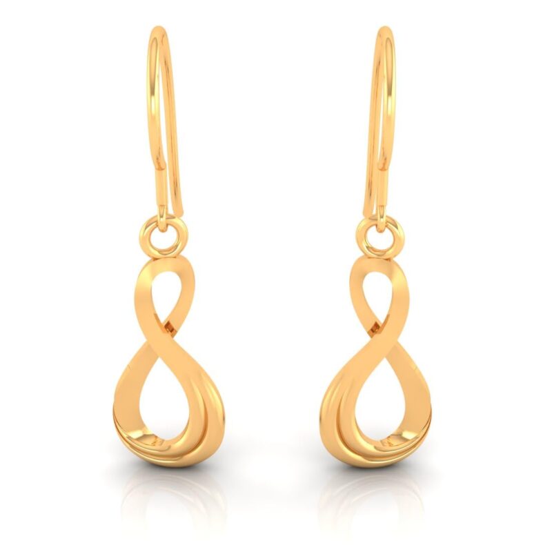 P.C Chandra Jewellers 18KT (750) Yellow Gold Delicate Hanging Earrings With An Infinite Design - 0.7 Grams