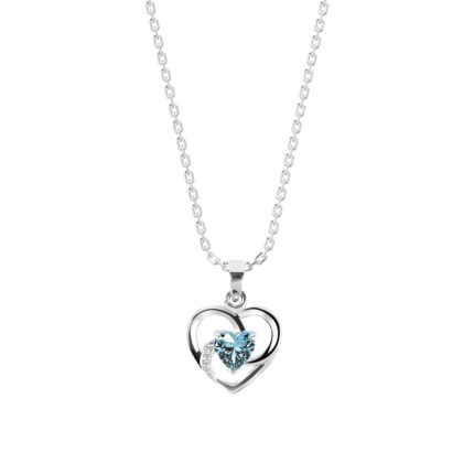 CLARA 925 Sterling Silver Heart Pendant Necklace | with or Without Chain | Gift for Women and Girls