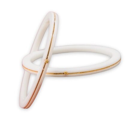 Hem Jewels by Ashok Jewellers 22kt (916) Yellow Gold Bangles/Gold Handmade Chudi/Wedding Chooda for Women with Purity Certificate (Set of 2pcs) - White