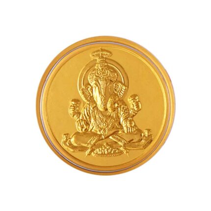 P.C Chandra Jewellers 24KT 999 Yellow Gold Ganesh-Inscribed Foil Coin - 0.1 Gram