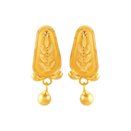 P.C. Chandra Jewellers 22Kt (916) Yellow Gold Floral Drop Earrings For Women & Girls - 0.98 Grams