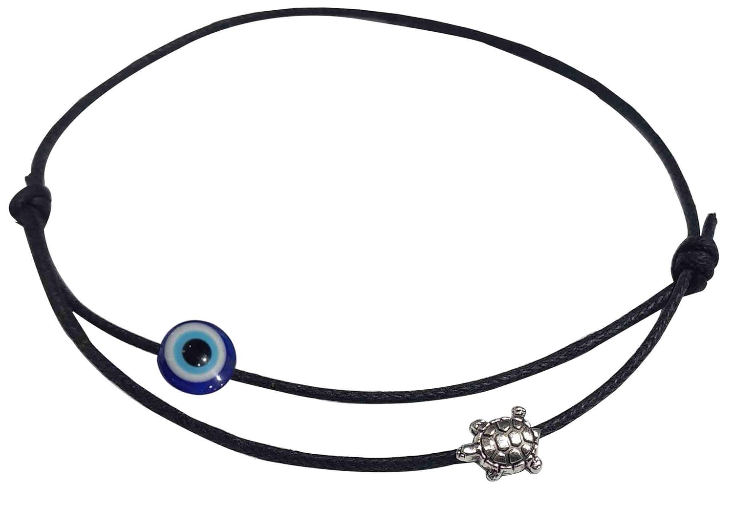 GURJARI JEWELLERS Adjustable Black Thread Anklet with Oxidised Beads for Girls/nazariya anklet