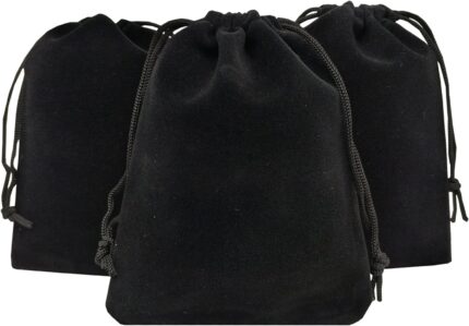 Black Colour Velvet Potli Bag 5X7 Inch Bags 10 Pieces Shagun Potli Pouch I Jewellery Return Gift I Party Favour I Candy, Stationery, Decoaration, Corporate Gift, Marriage, Anniversary Gift