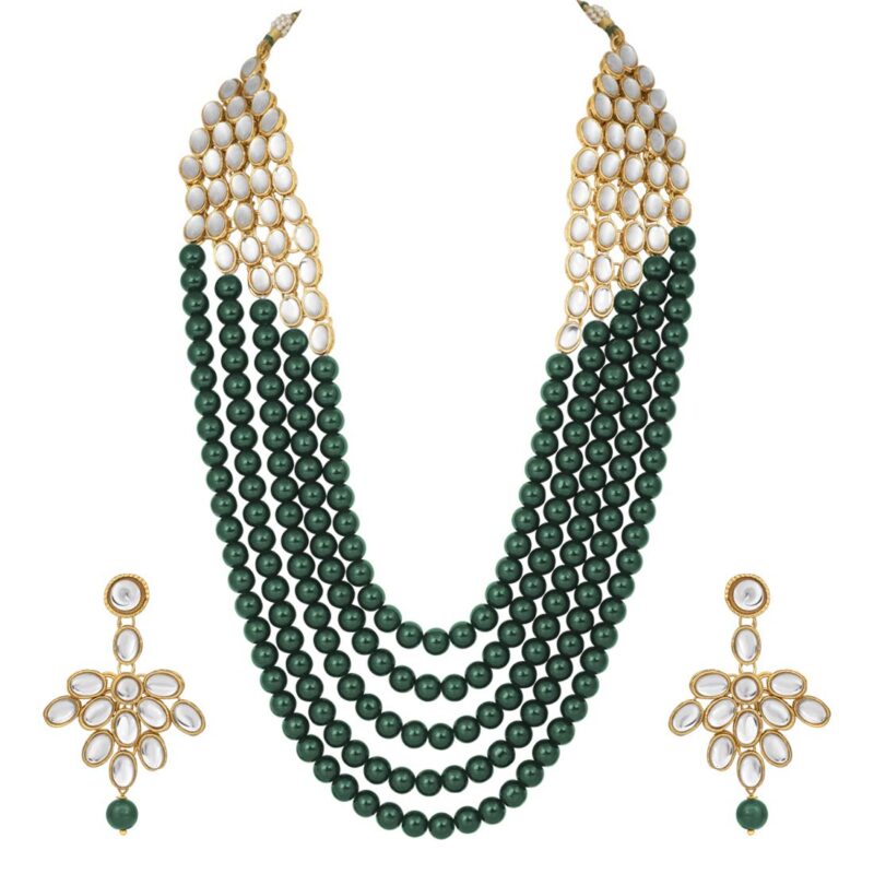 Peora Gold-plated Brass and Pearl & Kundan Jeweller Set for Women & Girls