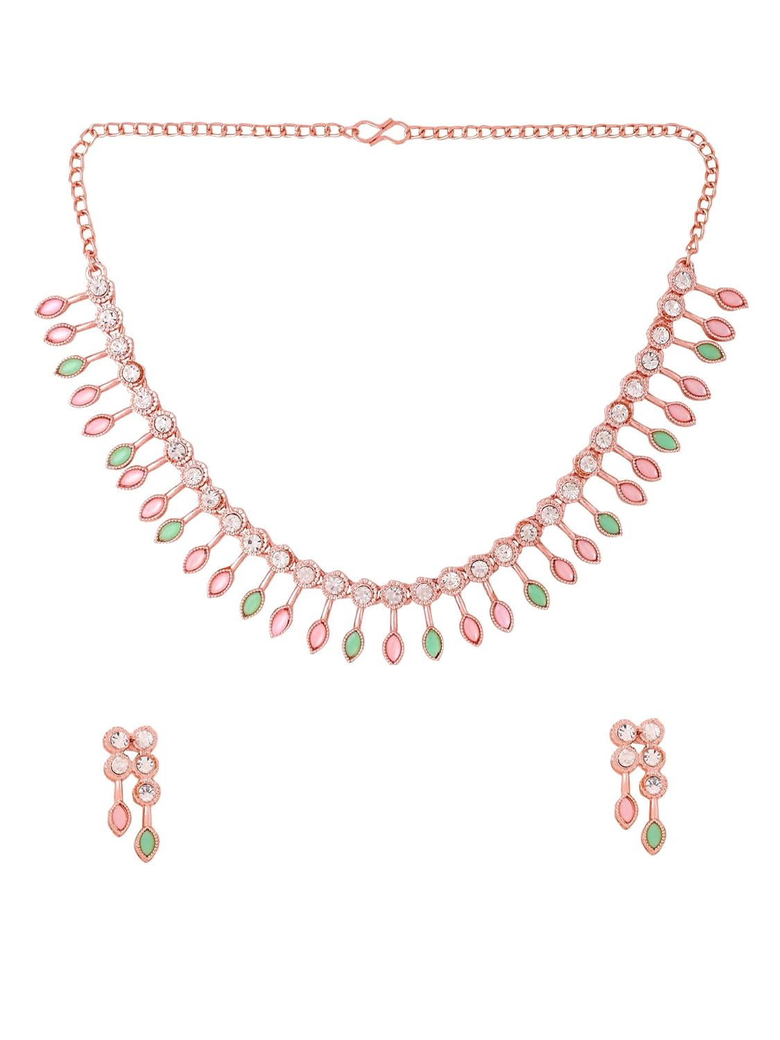 Yellow Chimes Jewellery Set for Women and Girls Crystal Bridal Jewellery Set for Wedding | Bridal Jewellery Set | Birthday Anniversary Gift for Girls & Women