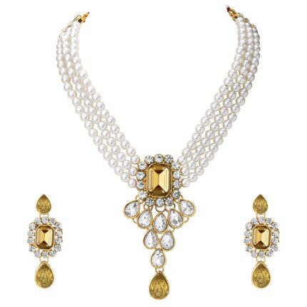 Peora Crystal Faux Pearl Jewelry Gift Set for Women