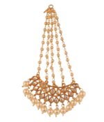 New! Touchstone Contemporary Kundan Collection Indian Bollywood Royal Mughal Beautiful Long Chaanbaali Kundan Look Faux Pearls Designer Bridal Jewelry Jhoomer in Gold Tone for Women.