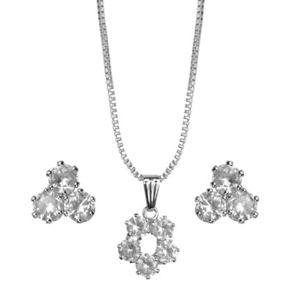 XPNSV Luxury American Diamond AD Pendant Giftset | Anti Tarnish, Light Weight, Diwali Special Jewellery for Women, Girls and Her | Latest Fashion for Women, Girls and Her