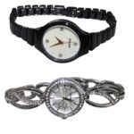 Designer Black Watch & Silver Watch for Women