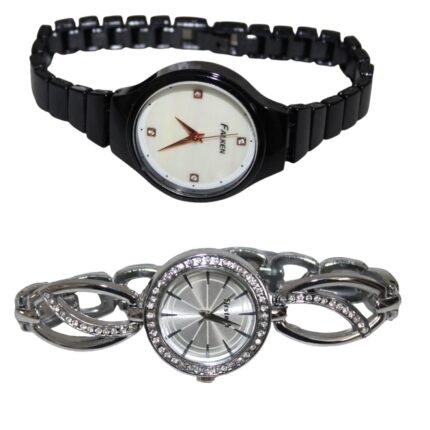 Designer Black Watch & Silver Watch for Women