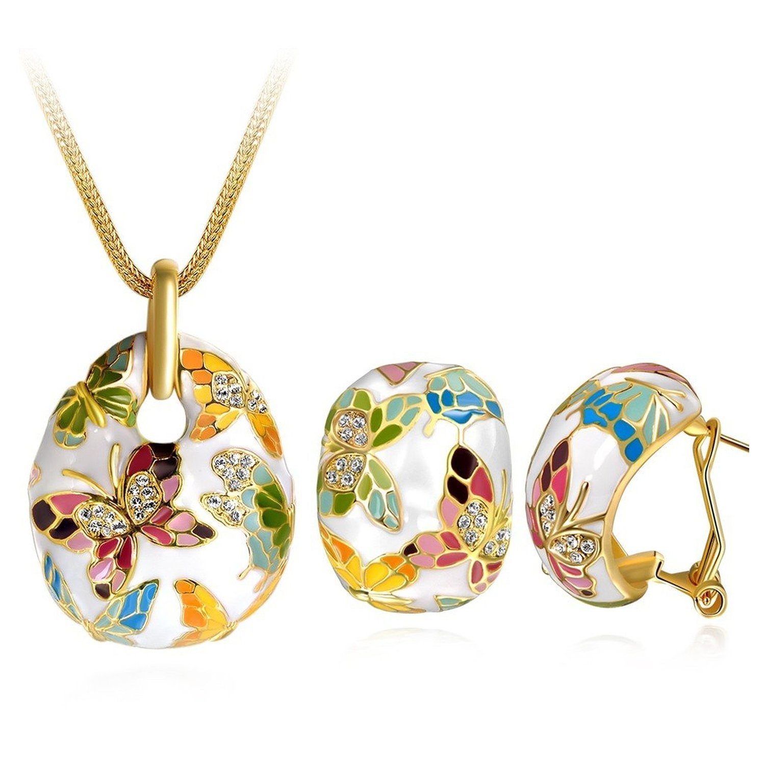 YouBella Jewellery Sets for Women Enamel Necklace Pendant Jewellery set with Earrings For Girls/Women