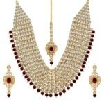 Shining Diva Fashion Latest Stylish Kundan Pearl Traditional Necklace Jewellery Set for Women