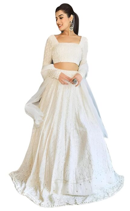 TRENDMALLS Women's Embroidered Georgette Semi-stitched Lehenga Choli for Women I Designer I New I Bridal I Navratri I Stylish I Lehenga for women