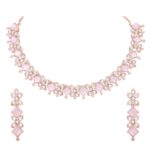 Atasi International Crystal Necklace Jewellery Set with Earrings for Women & Girls - Ideal for Party, Wedding, Festive