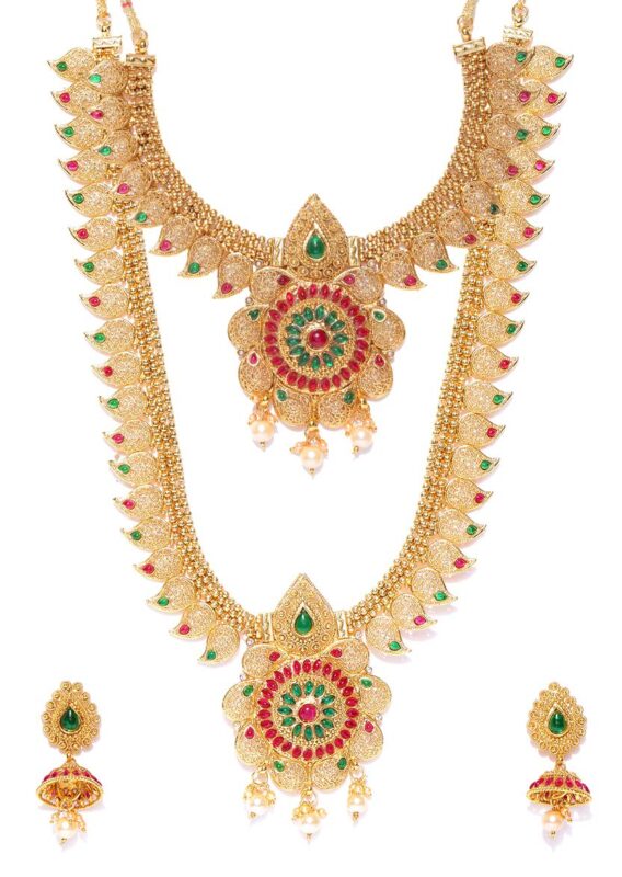 YouBella Jewellery Sets for Women Gold Plated Combo of Two Traditional Necklace set for women Jewellery set with Earrings For Girls/Women