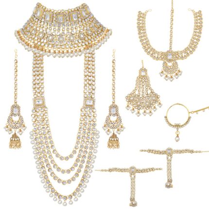 Peora Ethnic Indian Traditional Kundan Dulhan Bridal Jewelry Set Gift for Women