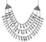 Siddhatva Statement Ethnic Antique Traditional Designer Oxidised Multi Layer Silver Necklace Jewelry Women Girls