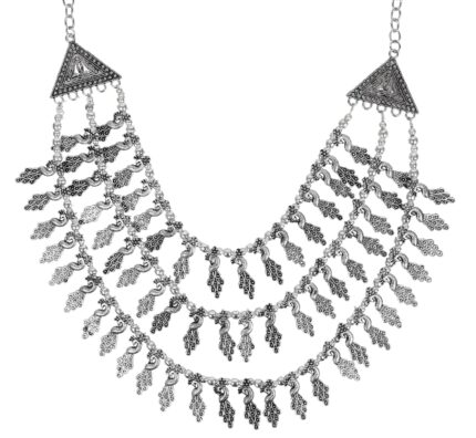 Siddhatva Statement Ethnic Antique Traditional Designer Oxidised Multi Layer Silver Necklace Jewelry Women Girls