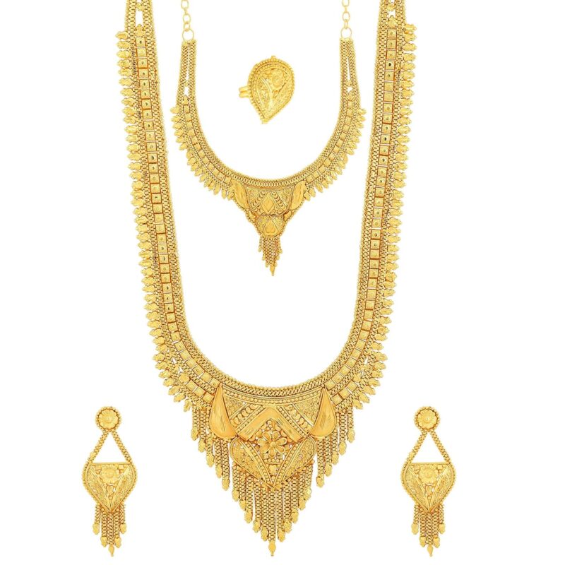 MANIKYA TRADITIONAL 24CT GOLD PLATED BRIDAL WEDDING JEWELLERY NECKLACE SETS FOR GIRLS AND WOMEN NK_Combo_14