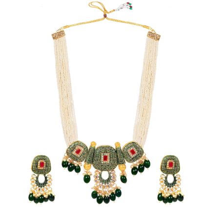 RAADHE CREATION Handmade Traditonal Mala Set For Women | Kundan Jewellery Set For Women | Imitation Set for Wedding, Reception, Party | Gold Plated Mala Set for Women Stylish