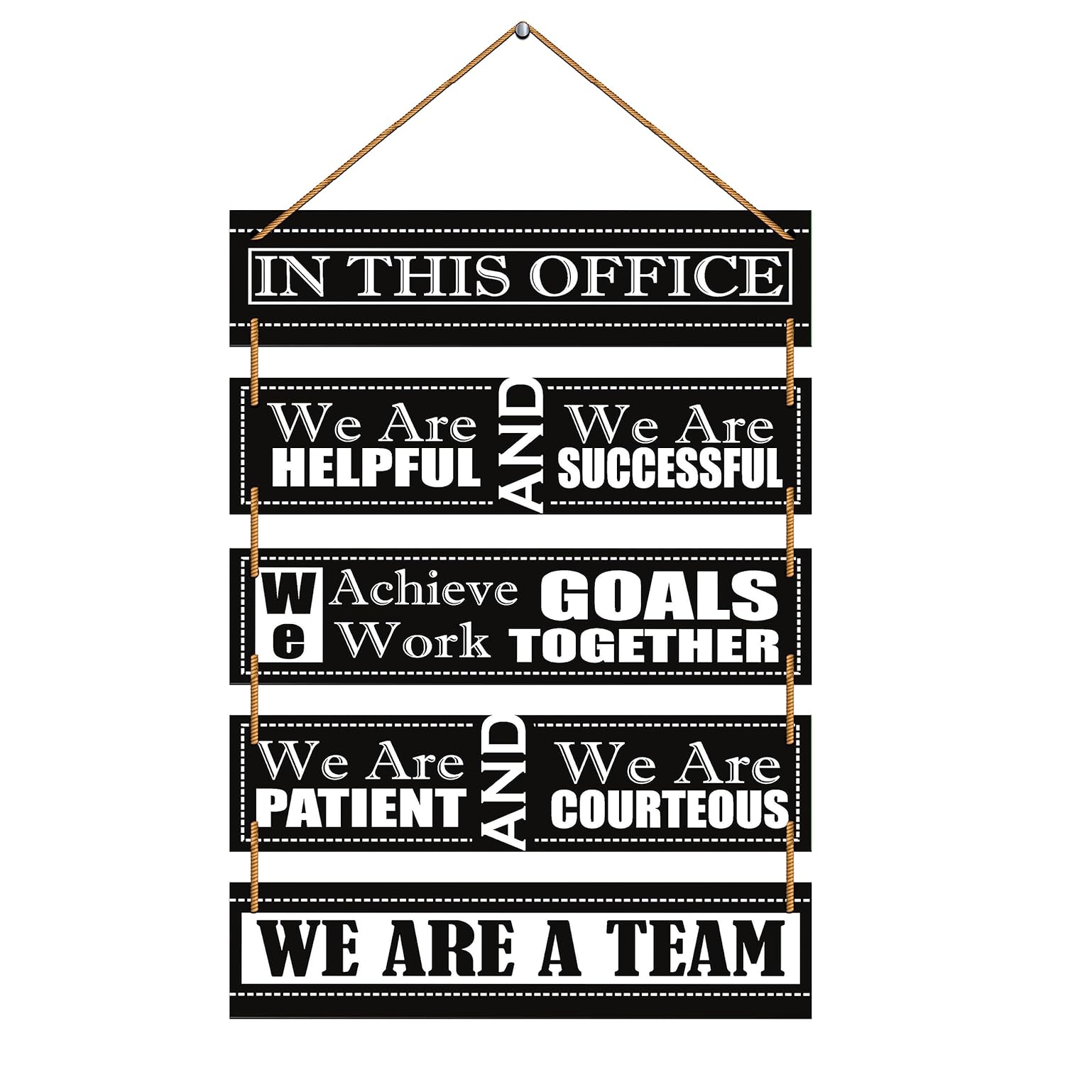 Amazon Brand - Umi Set of 5 Motivational Quotes on Amazon Brand - Umi Set of 5 Motivational Quotes on Team work Wall Hanging MDF Decorative Wall Art for Living room | Bedroom | Home Décor | Office | Gift Plaques (10112WH)