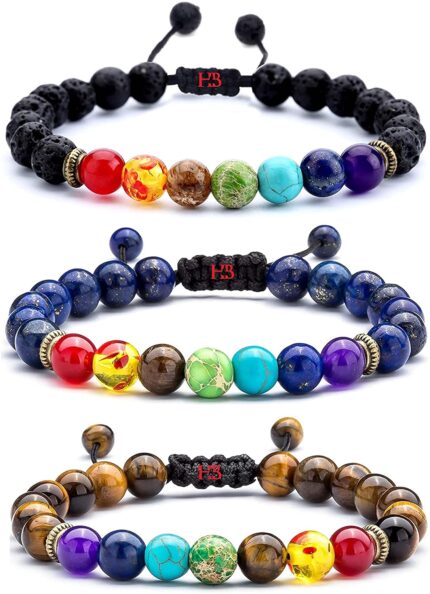 Hot And Bold Multilayer Matching Beads Bracelets, Natural Stones Combo – Stylish Stacking Bracelet Set for Women & Men – Handmade Gemstone Jewelry Gift