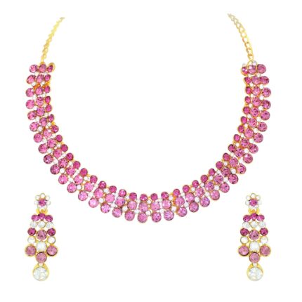 Atasi International Gold Plated Alloy Choker Necklace Set For Women