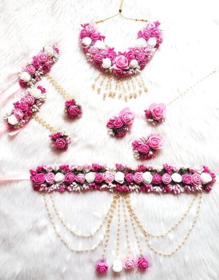 Flowers Jewellery Set Jwellery Set for Women & Girls (Mehandi/Haldi/Bridal) PBPWF_HS