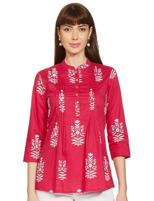 Amazon Brand - Myx Women's Cotton A-Line Short Kurti