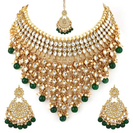Shining Diva Fashion Latest Stylish Choker Traditional Pearl Kundan Necklace Jewellery Set for Women