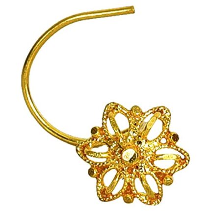jj jewellers 18 karet (750) gold nose ring for girl/gold nose ring pin for weidding