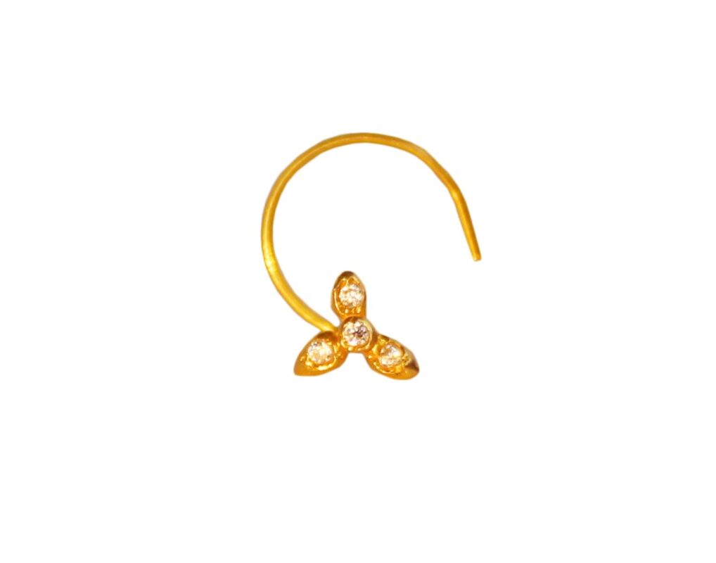 jj jewellers 18k (750) gold nose rings with stone
