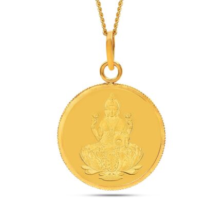 KALYAN JEWELLERS 24K (999) Purity Goddess Lakshmi Gold Coin Pendant 5 Gms