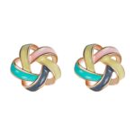 Young & Forever Gold Plated Silver Studs Earrings Set for Women Western Earinging Golden Earings Girls