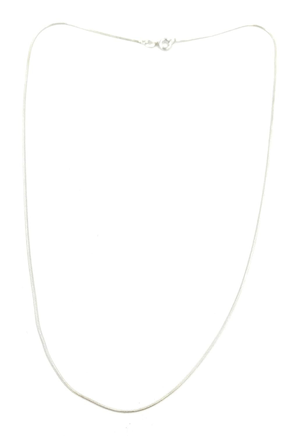 VRINDAM JEWELLERS 925 Sterling Silver Exclusively Designed Plain Snake Chain For Unisex| Comfortable |18 inches Length| Weight Approx 2.18 GM