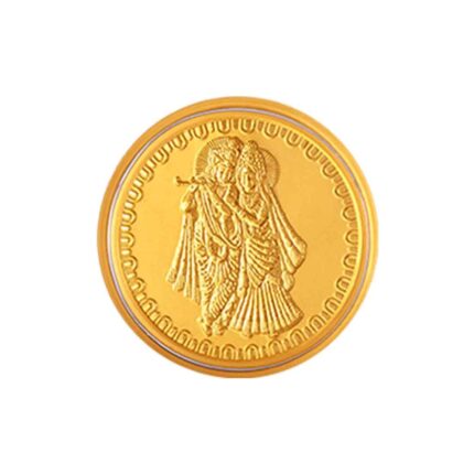 P.C Chandra Jewellers 24KT 999 Yellow Gold Radha Krishna-Inscribed Foil Coin - 0.05 Gram