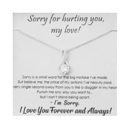 FABUNORA 925 Sterling Silver Chain Pendant & Necklace Meaningful Sorry Gift For Girlfriend/Wife, Gifts For Women With Message Card