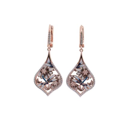 Rihi by P.C.Chandra Jewellers Rosegold dragonfly drop earrings for women and girls