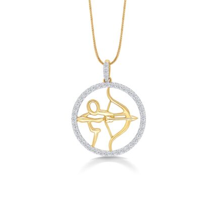 P.N.Gagdil Jewellers 18 Karat Yellow Gold & Diamond FG/VVS Certified Gold Zodiac Pendant For Women DPNZ023