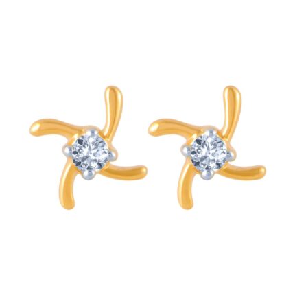 P.C. Chandra Jewellers Gold and Diamond Stud Earrings for Women