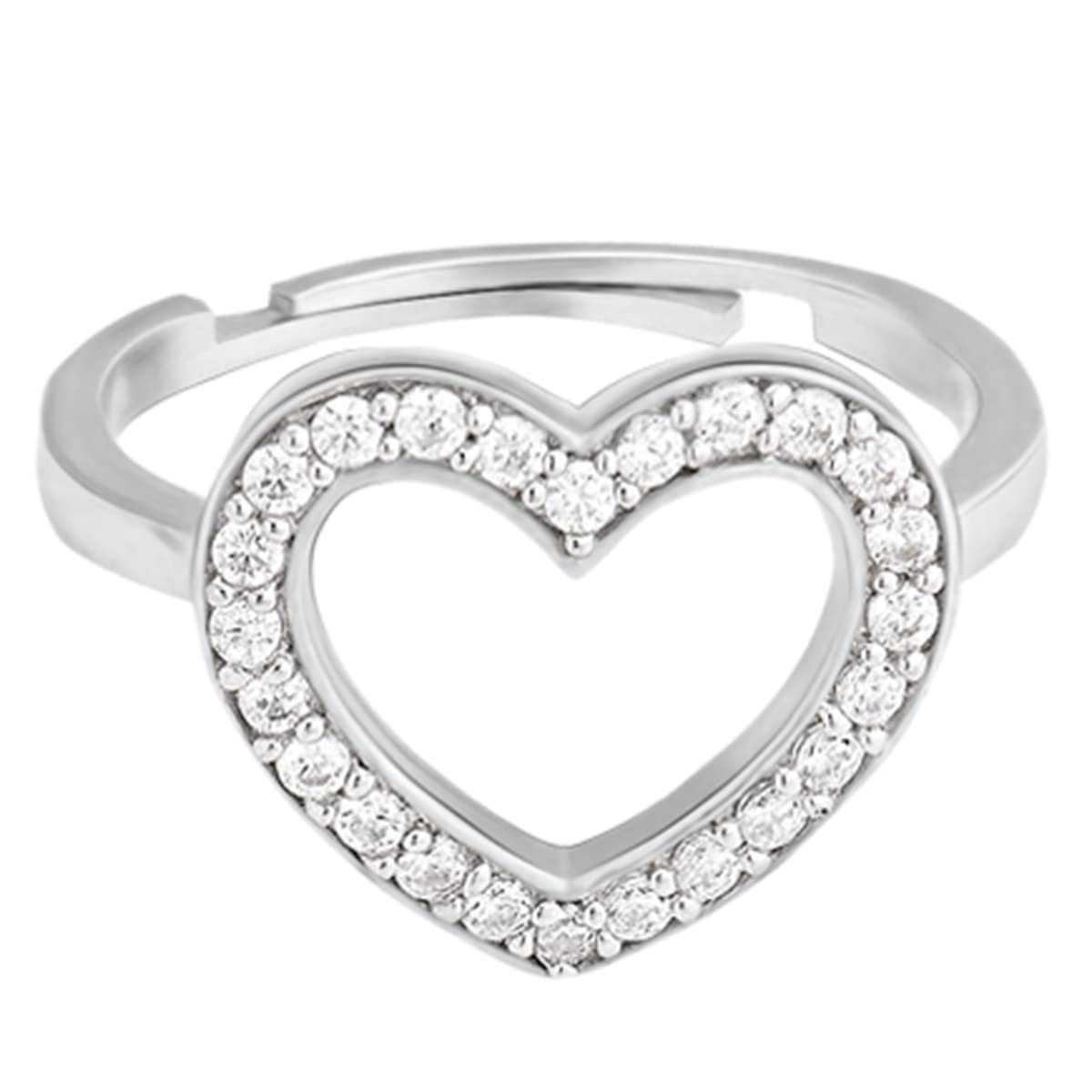 GIVA 925 Silver Silver Heartstealer Ring, Adjustable | Gifts for Women and Girls | With Certificate of Authenticity and 925 Stamp | 6 Month Warranty