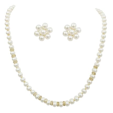 Chrishan designer pearl (moti) necklace set for women and girls.