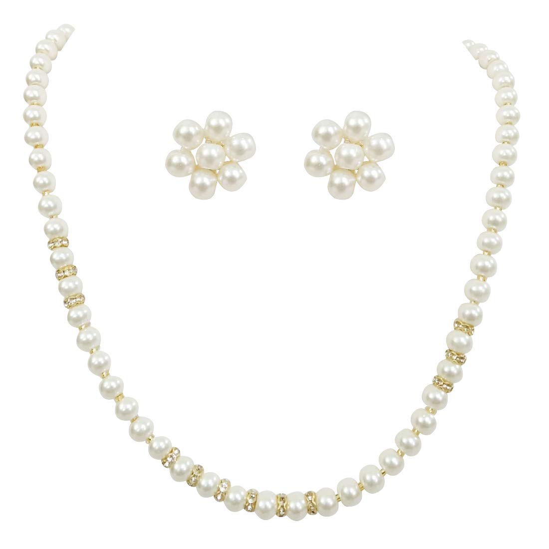 Chrishan designer pearl (moti) necklace set for women and girls.
