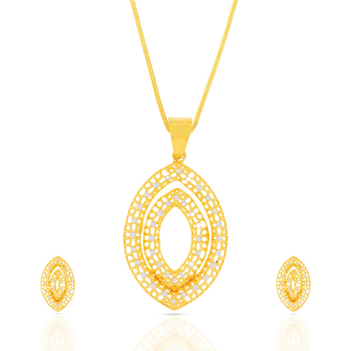 WHP Jewellers Women 22Kt Gold Pendant Set, Bis Hallmark Pendant Set Pure Gold, Bridal Jewellery Set For Wedding, Gold Choker, Traditional Golden Sets, Gpnd23007064-Gerd23007081