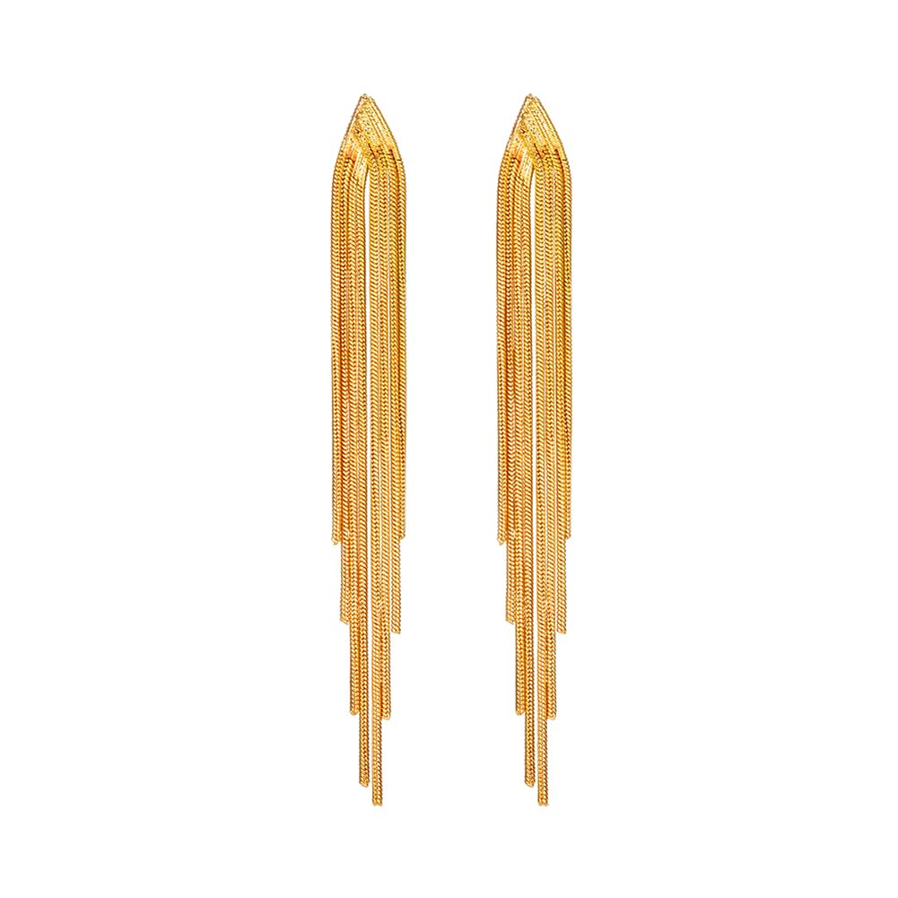 Shining Diva Fashion Latest Stylish Gold Plated Tassel Earrings for Women and Girls