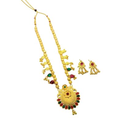 Swaroop Designer Kolhapuri Saaj Traditional Maharashtra Marathi Jewellery Combo Set Gold Pleated for Women