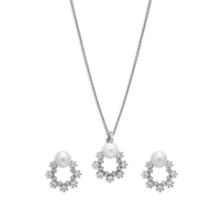 ZAVYA 925 Sterling Silver Elegant Floral Rhodium Plated Women's Jewelry Set|Gift for Women &Girls|With Authenticity Certificate & 925 Stamp