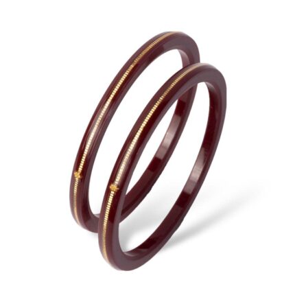 Hem Jewels by Ashok Jewellers 22kt (916) Yellow Gold Bangles/Gold Handmade Chudi/Wedding Chooda for Women with Purity Certificate (Set of 2pcs) - Maroon