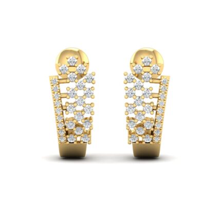 Tishya Jewellers 0.50ct Round Cut VVS1 D Diamond 14k Yellow Gold Over Earring Bali Stud For Women Gift Her S925