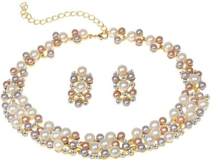 YouBella Jewellery Sets for Women Pearl Studded Necklace Jewellery Set with Earrings for Girls/Women (Gold)